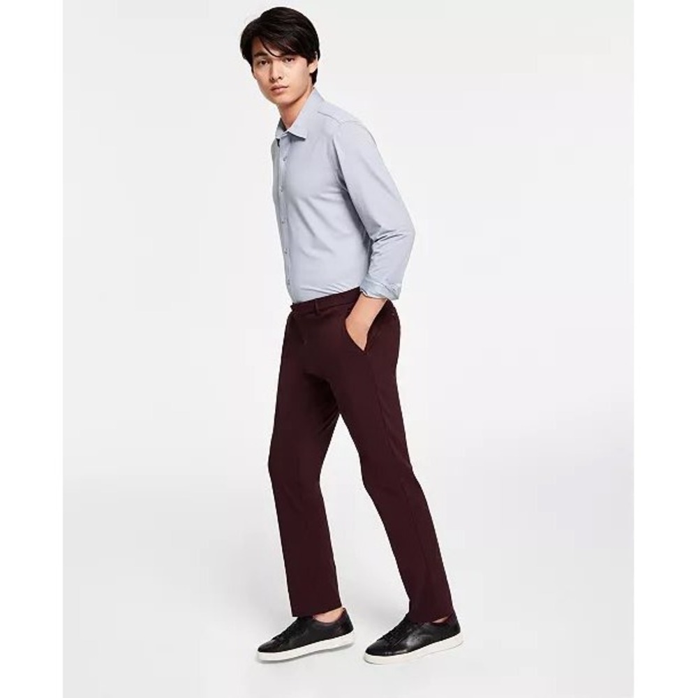 Tommy Hilfiger Men's Flex Pants 30 x 30 Burgundy Trousers NWT Business Casual